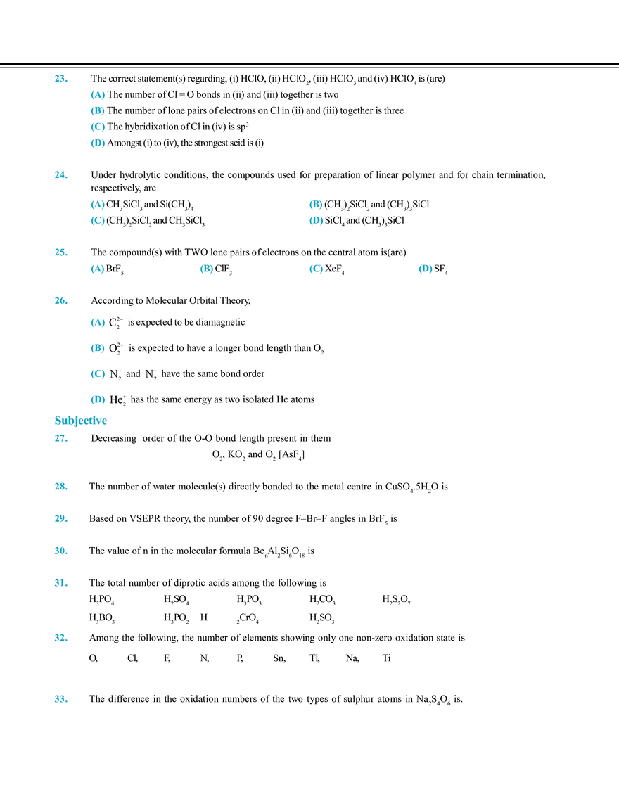 Chemical Bonding Exercise # 5 - Page 8