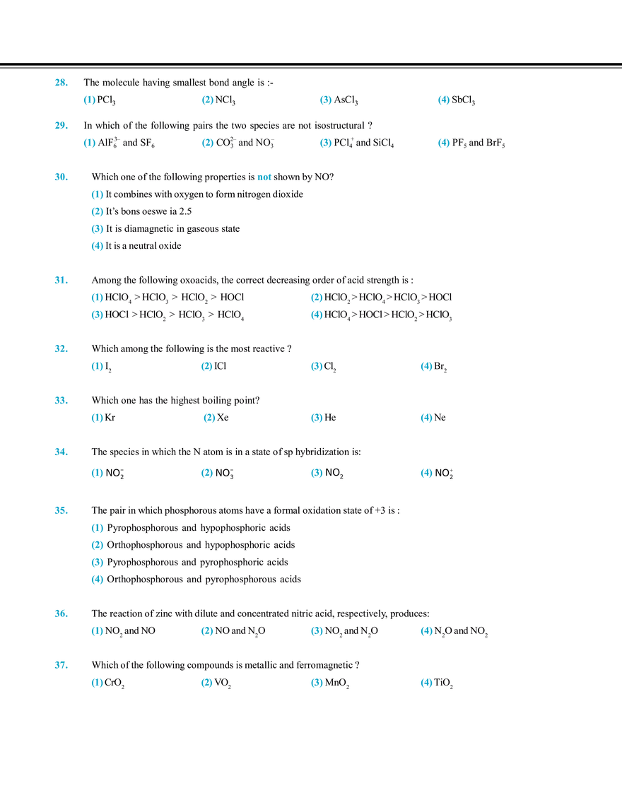 Chemical Bonding Exercise # 5 - Page 4