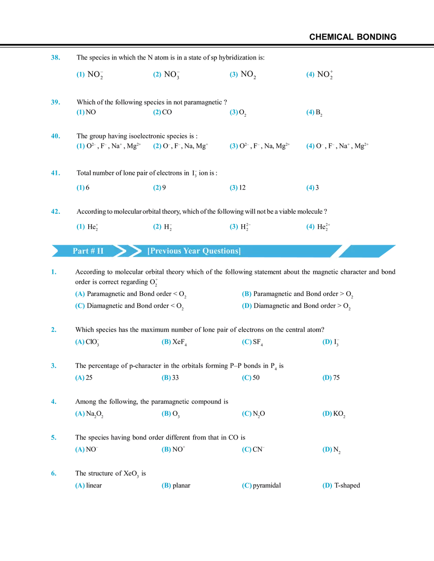 Chemical Bonding Exercise # 5 - Page 5