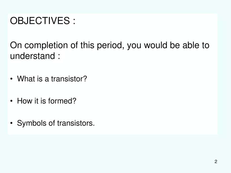 Basics of Transistors - Page 2