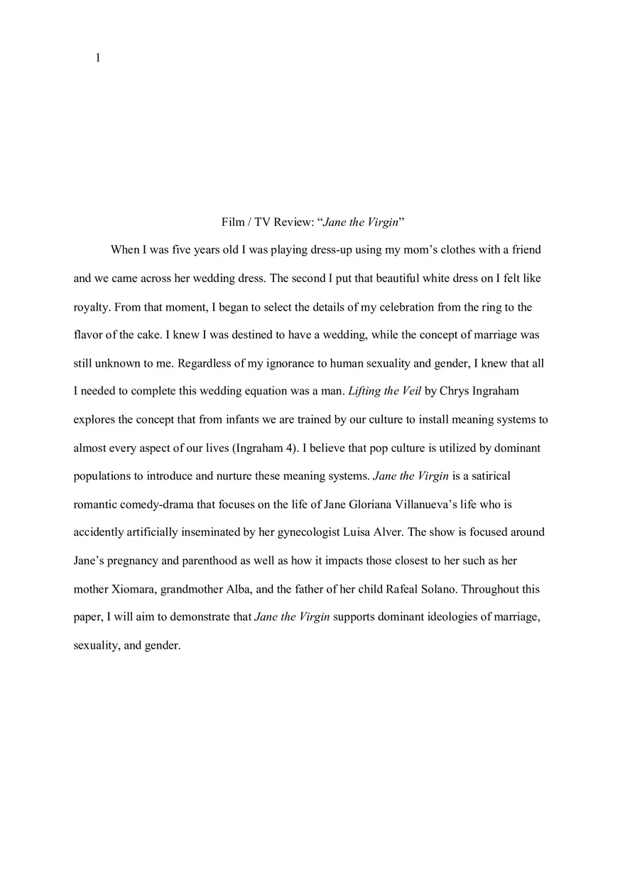 Film  TV Review “Jane the Virgin” - Page 1