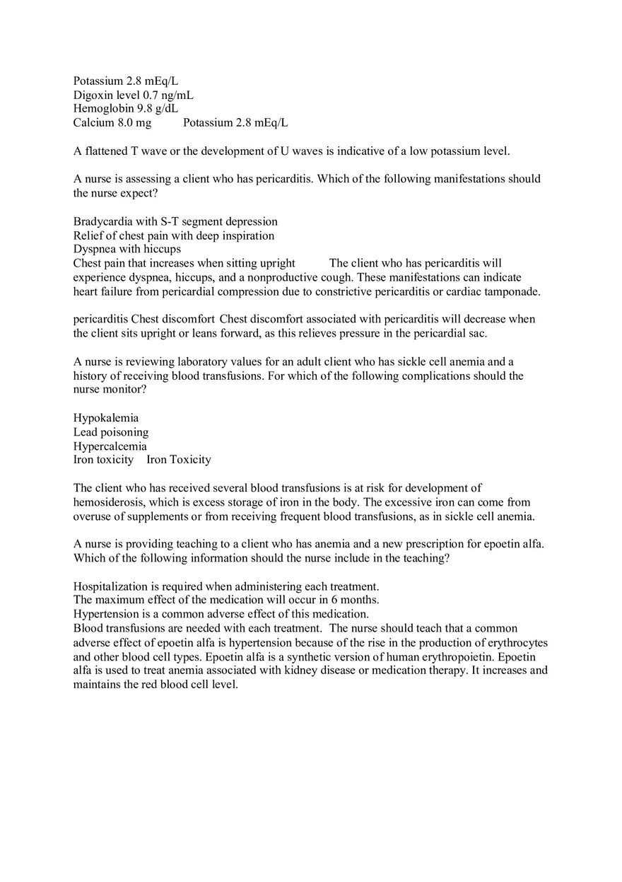 Nurse is Caring for a Client Who is Postoperative Following Vein Ligation - Page 4