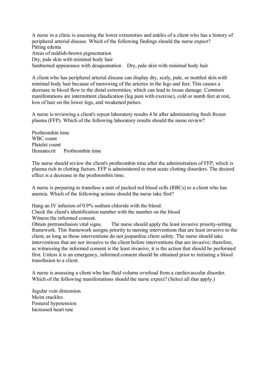 Nurse is Caring for a Client Who is Postoperative Following Vein Ligation - Page 5