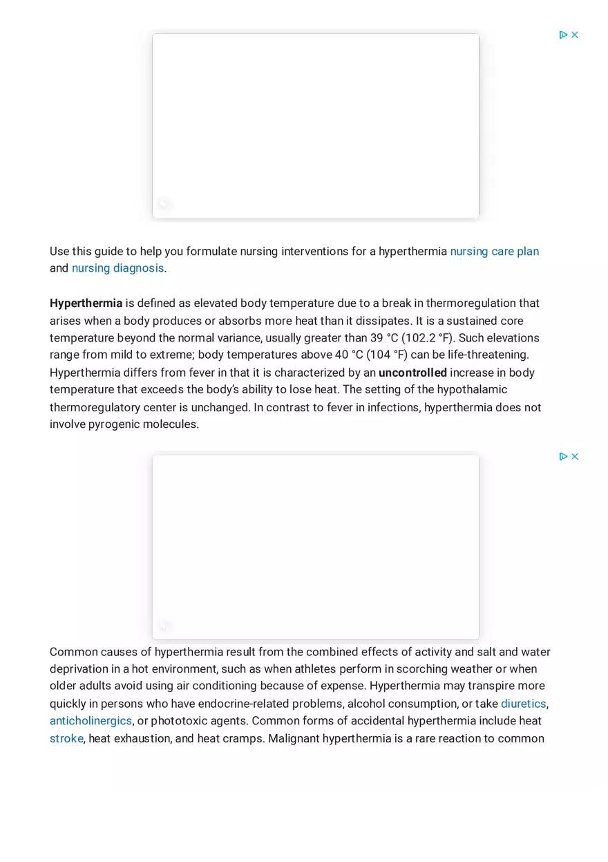 Hyperthermia Nursing Care Plan - Page 1