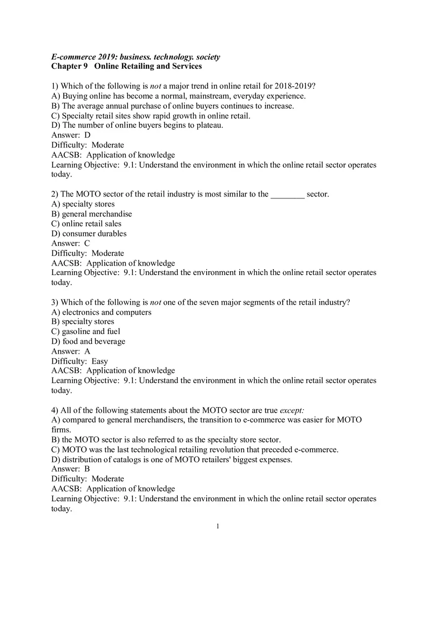 Chapter 9 Online Retailing and Services Part 1 - Page 1