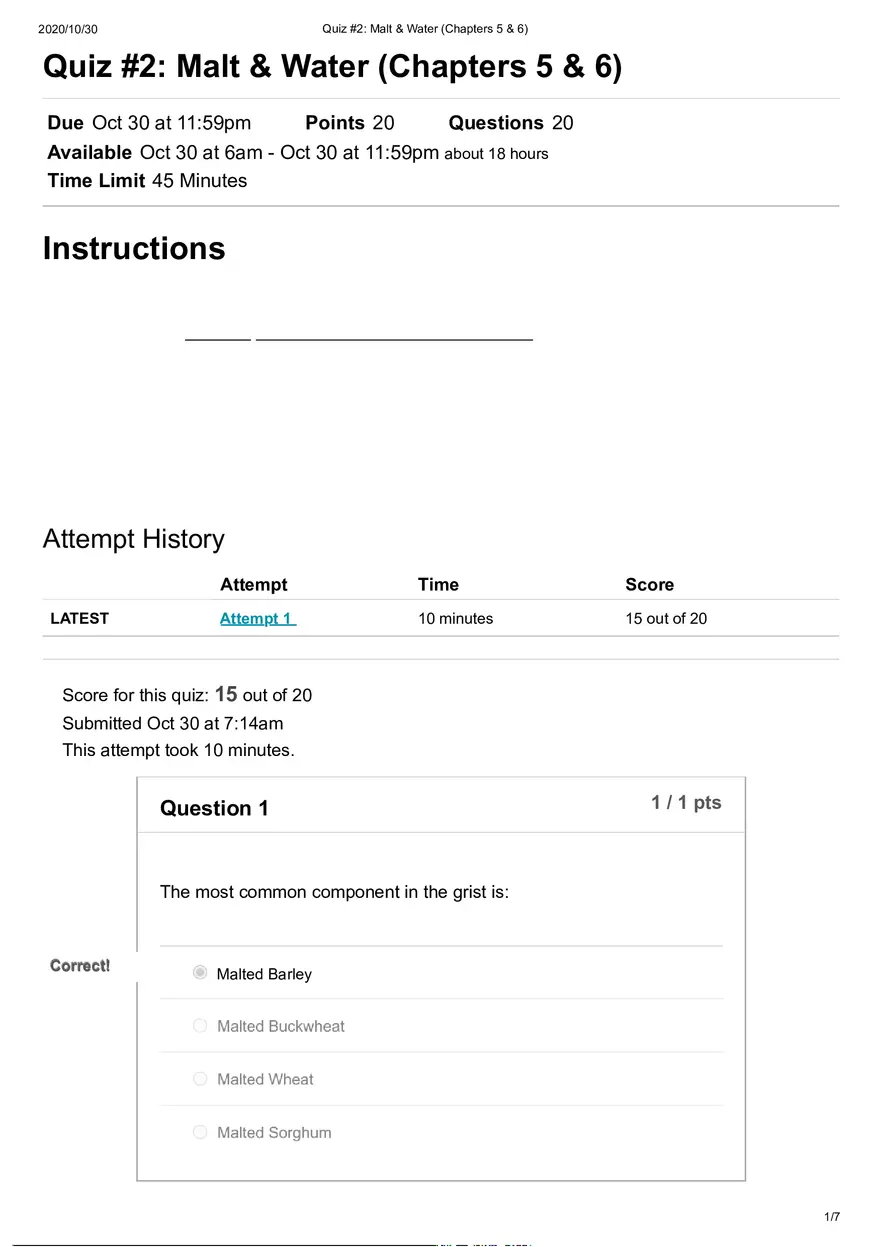 Quiz 2 Malt & Water - Page 1