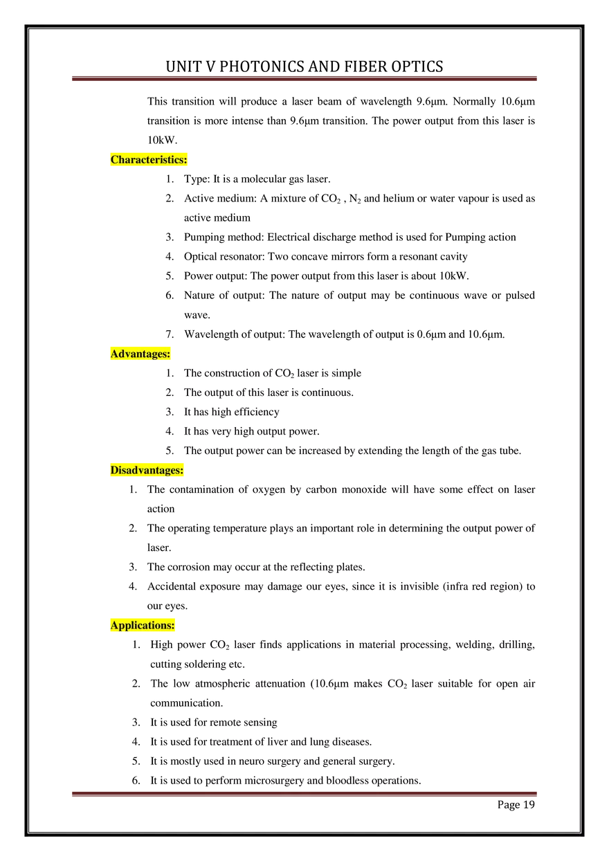 Unit V Photonics and Fiber Optics - Page 11