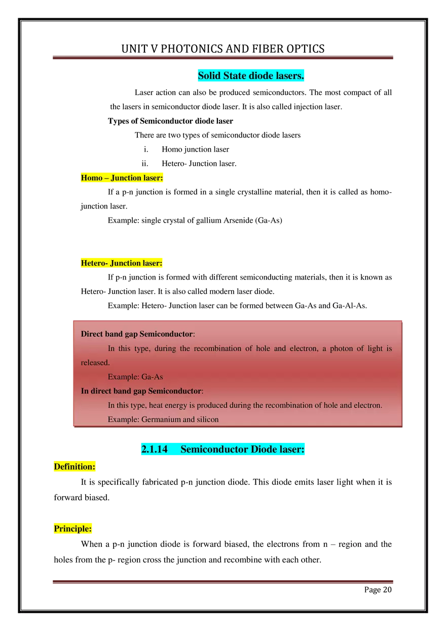 Unit V Photonics and Fiber Optics - Page 12