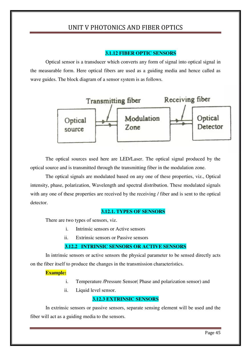 Unit V Photonics and Fiber Optics - Page 40