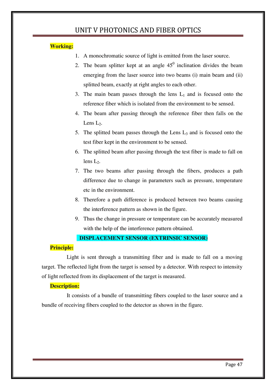 Unit V Photonics and Fiber Optics - Page 42