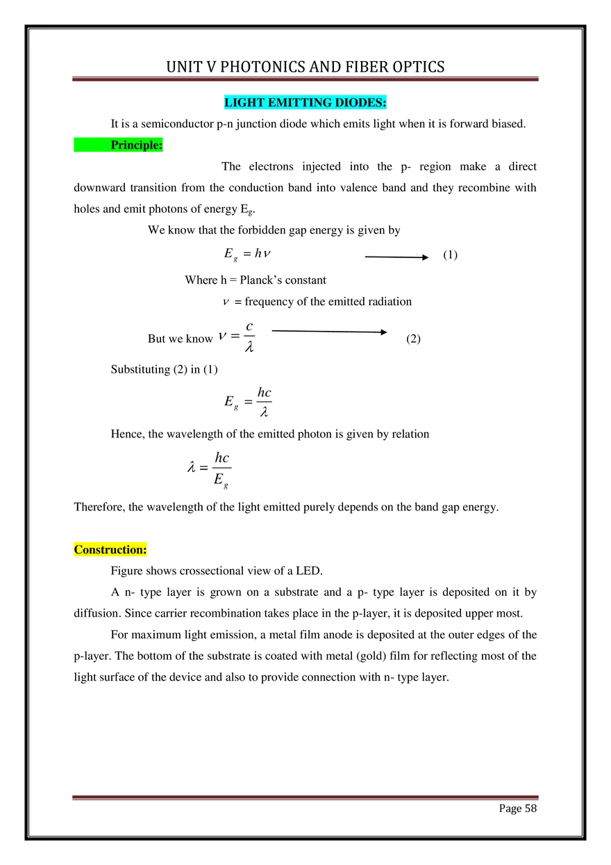 Unit V Photonics and Fiber Optics - Page 54