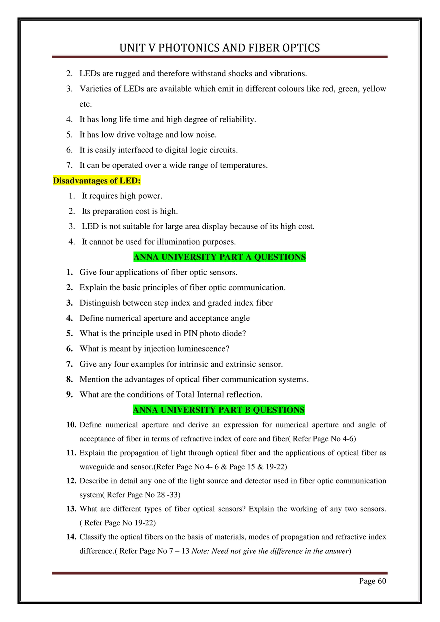 Unit V Photonics and Fiber Optics - Page 56