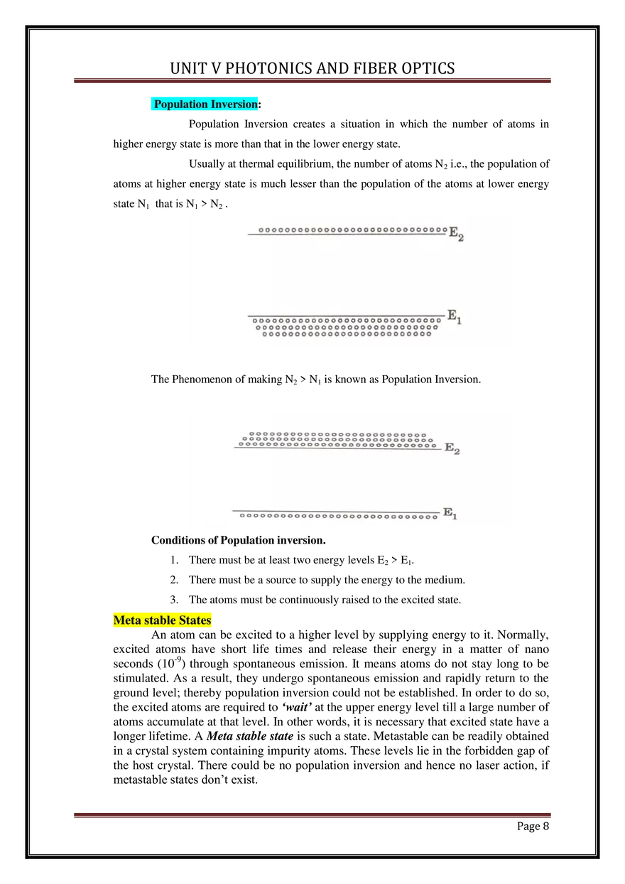 Unit V Photonics and Fiber Optics - Page 61
