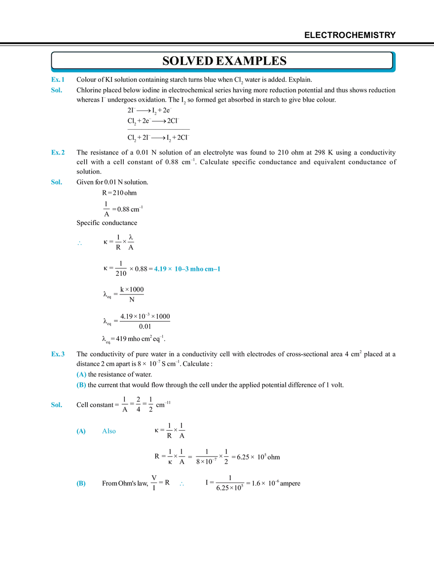 Electrochemistry Solved Examples - Page 1