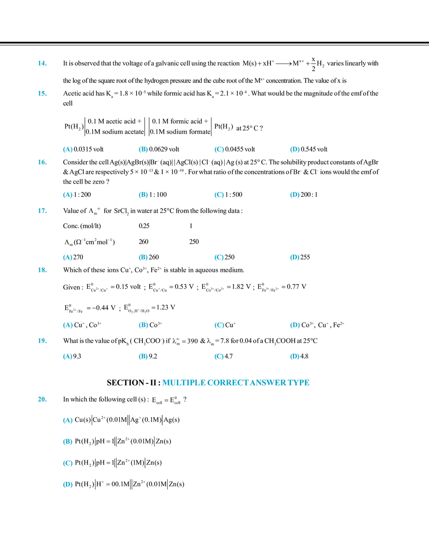 Electrochemistry Mock Test - Page 8