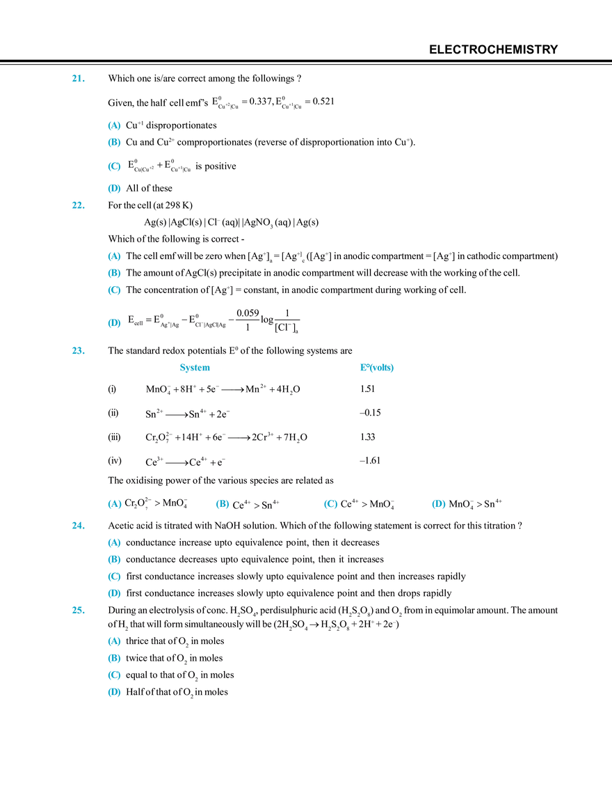 Electrochemistry Mock Test - Page 9
