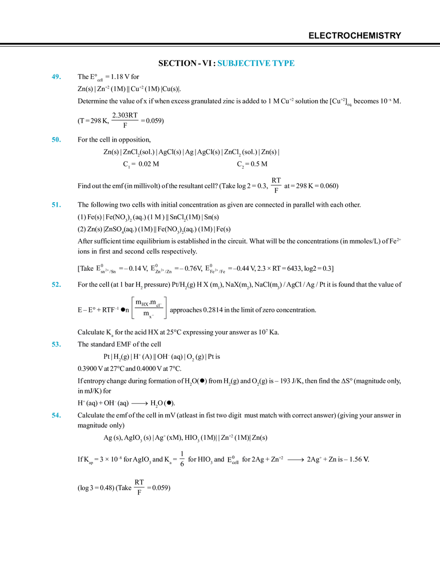 Electrochemistry Mock Test - Page 6