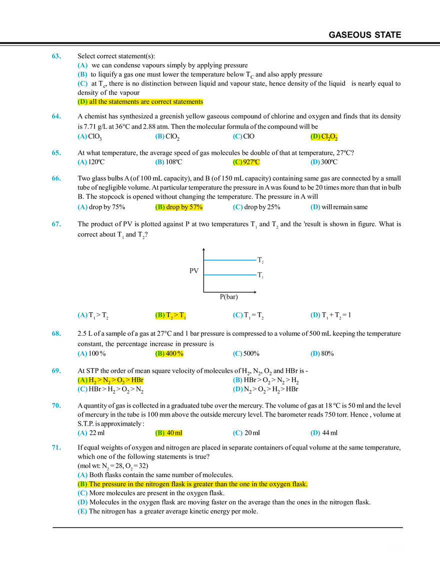 Gaseous State Exercise # 1 - Page 7