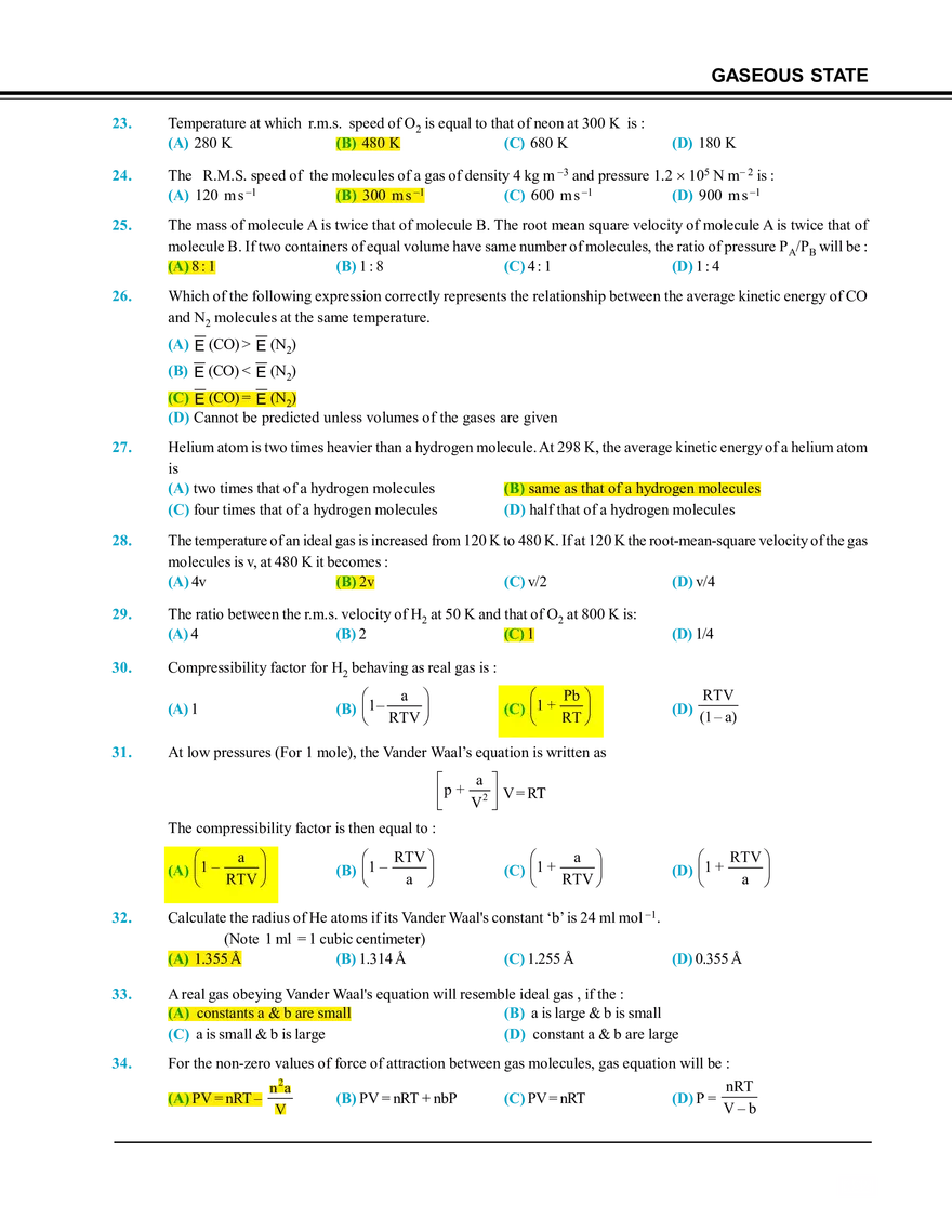Gaseous State Exercise # 1 - Page 3