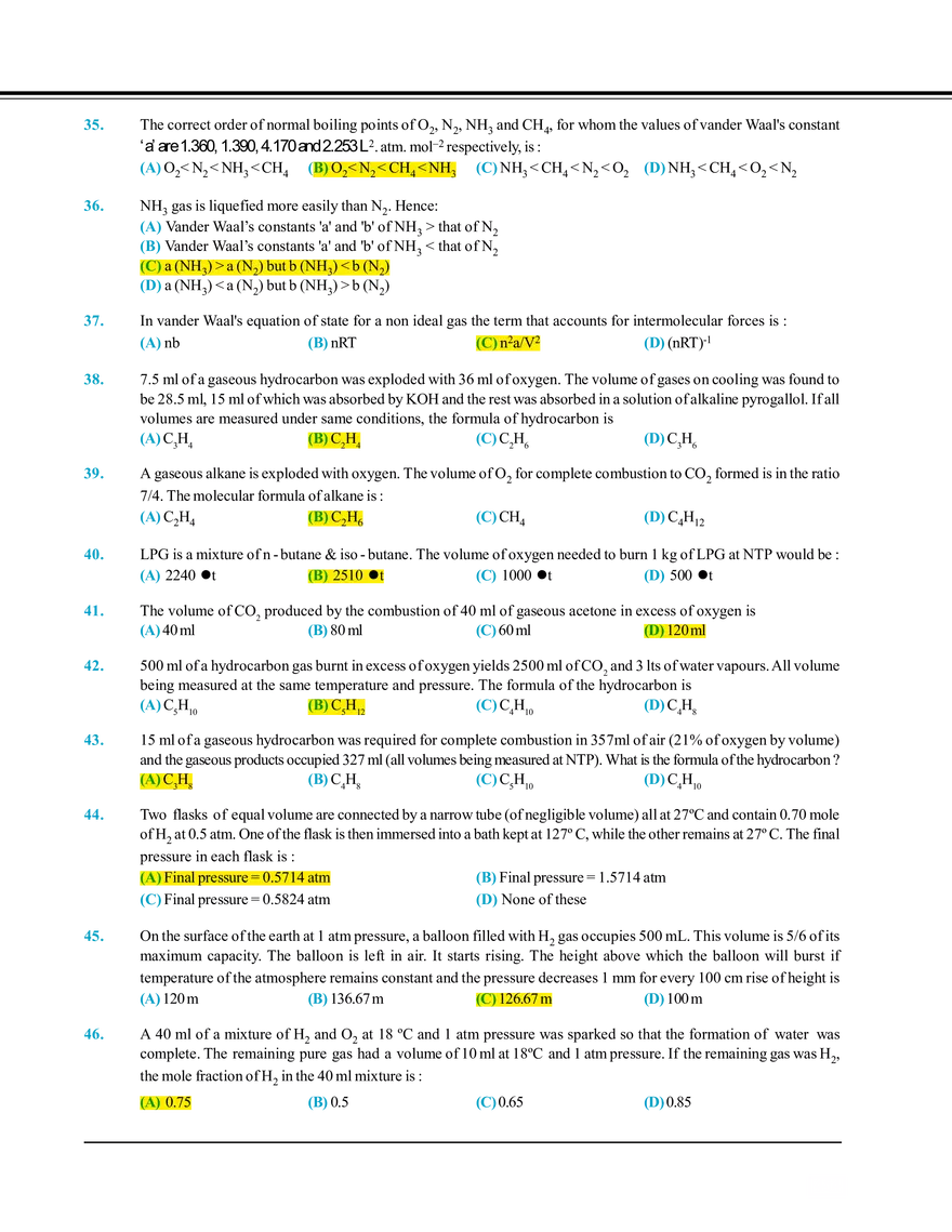 Gaseous State Exercise # 1 - Page 4