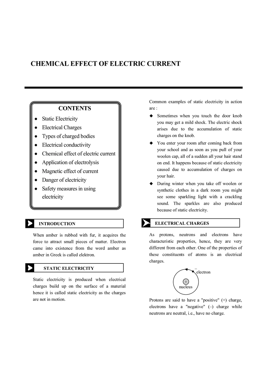 Chemical Effect of Electric Current - Page 1