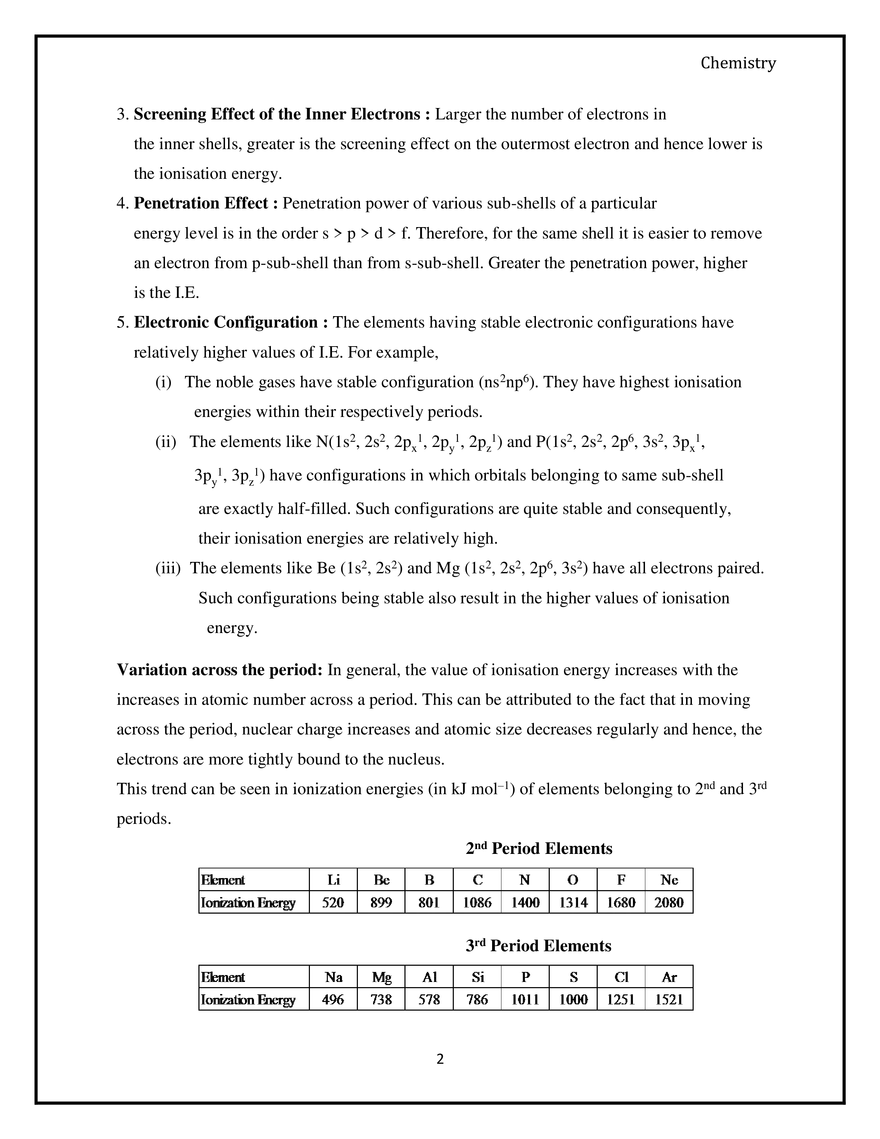 Ionization Enthalpy & Electrongain Enthalpy - Page 2