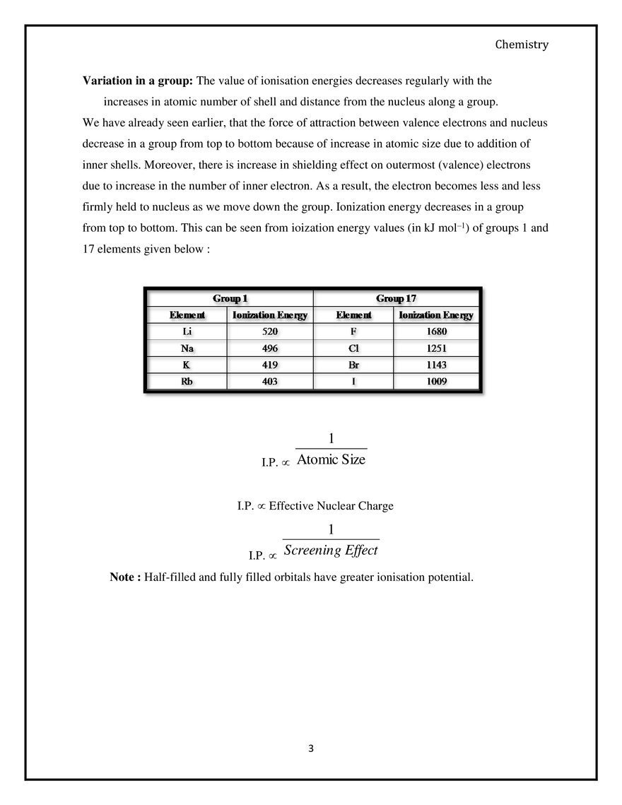 Ionization Enthalpy & Electrongain Enthalpy - Page 3