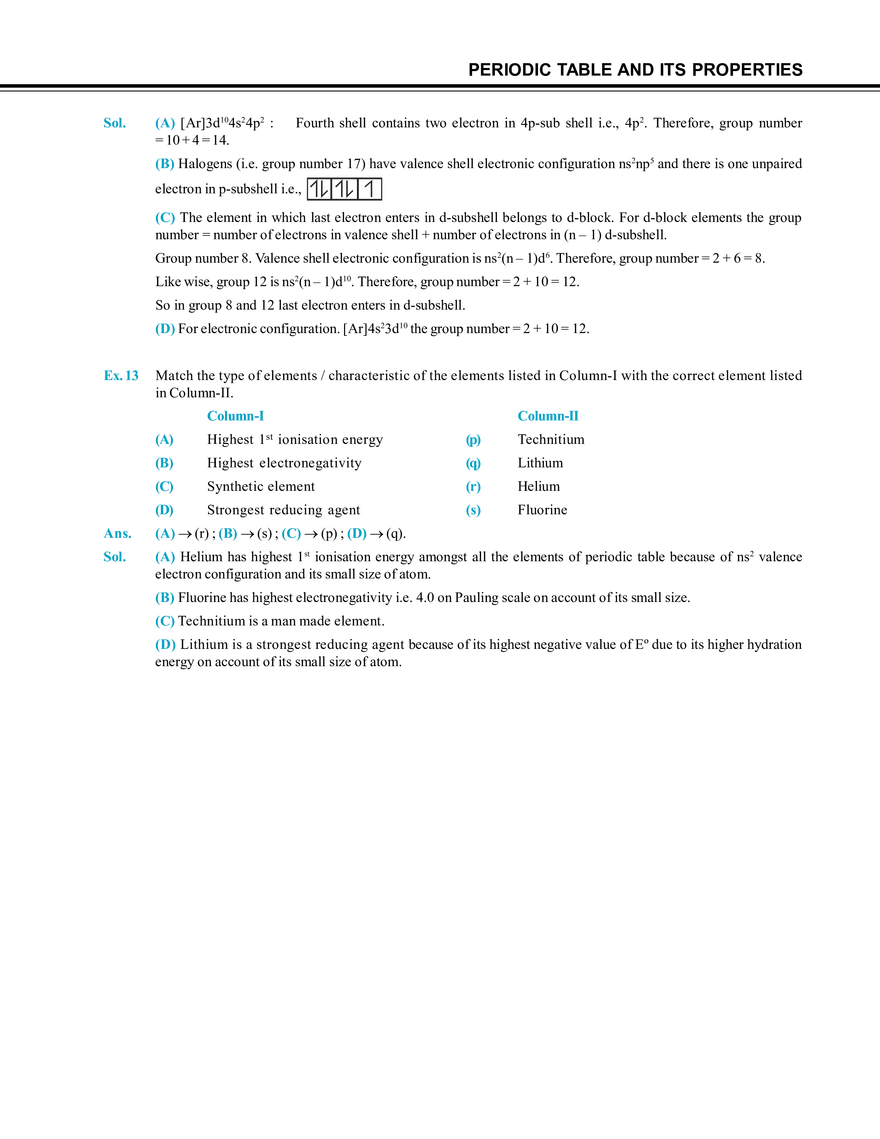 Periodic Table and Its Properties Solved Examples - Page 4