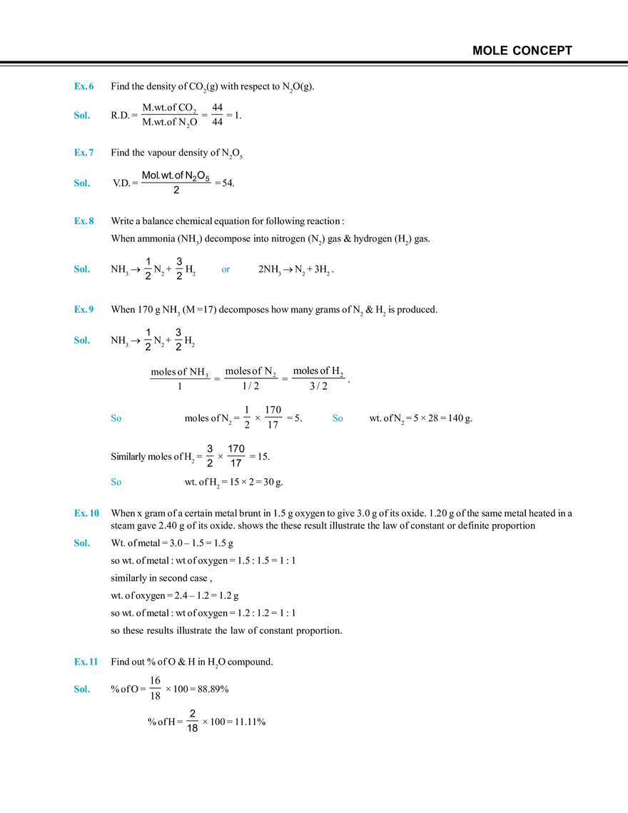 Mole Concept Solved Examples - Page 2