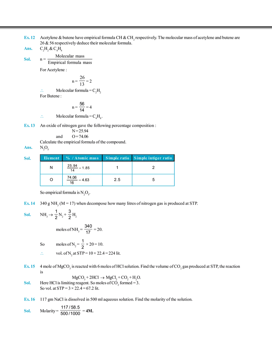 Mole Concept Solved Examples - Page 3