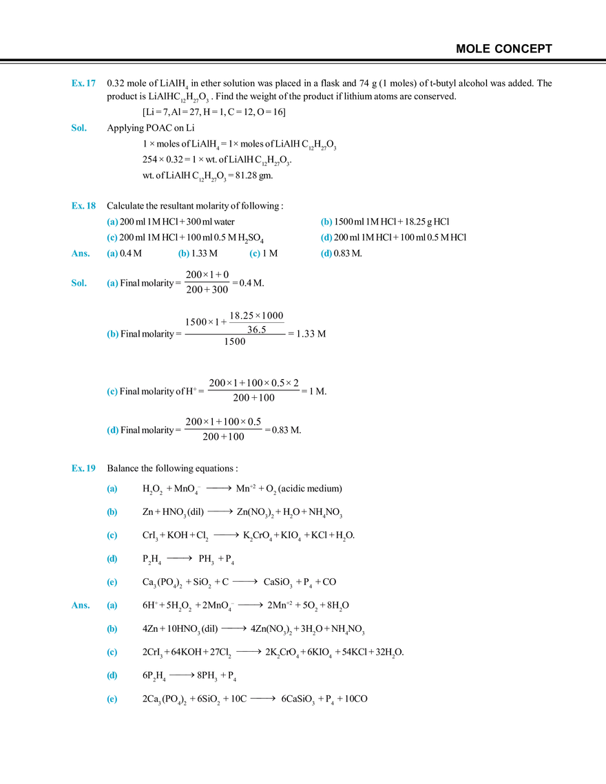 Mole Concept Solved Examples - Page 4