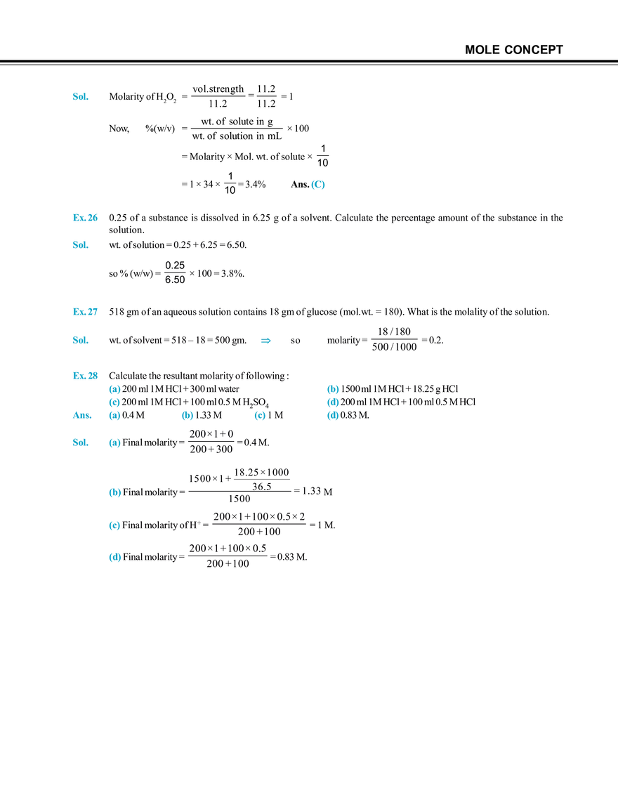 Mole Concept Solved Examples - Page 6
