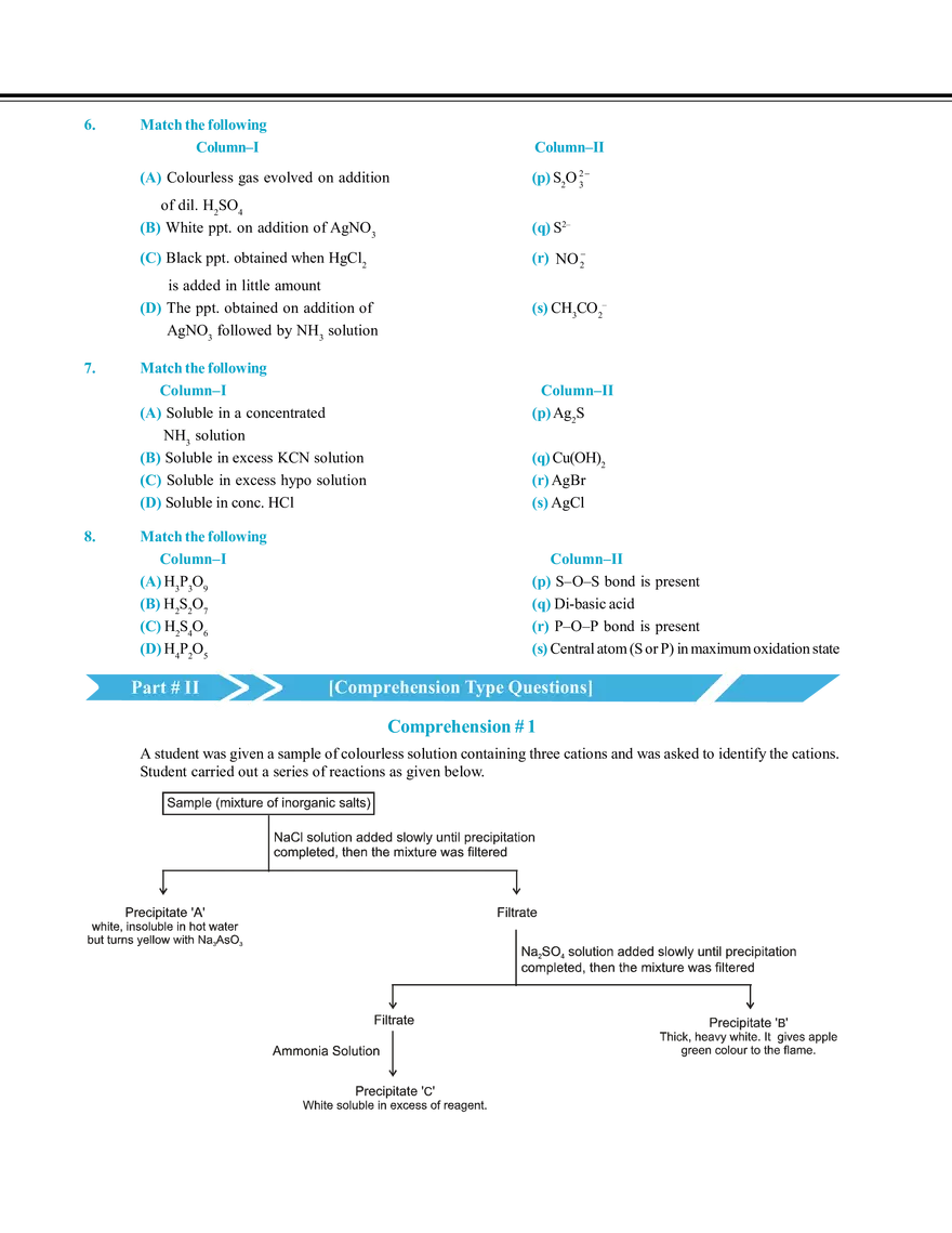 Salt Analysis and Qualitative Analysis  Exercise # 3 - Page 2
