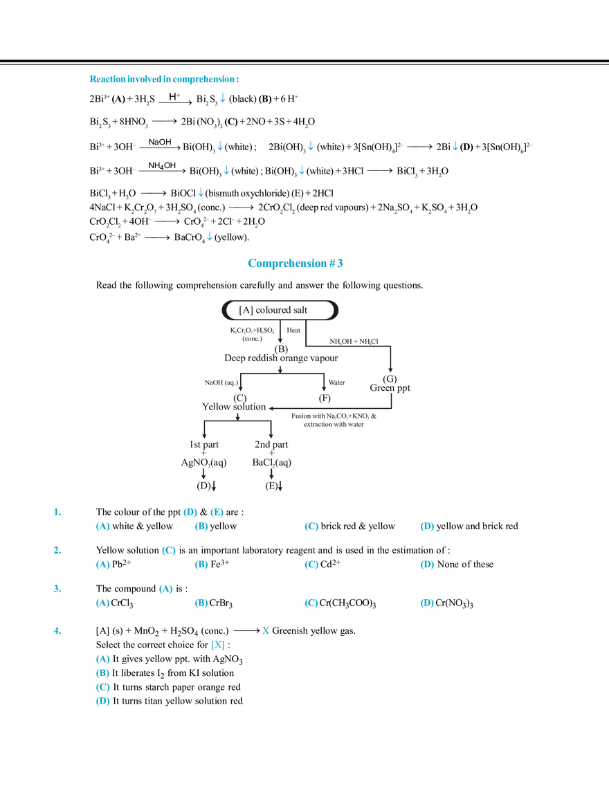 Salt Analysis and Qualitative Analysis  Exercise # 3 - Page 4