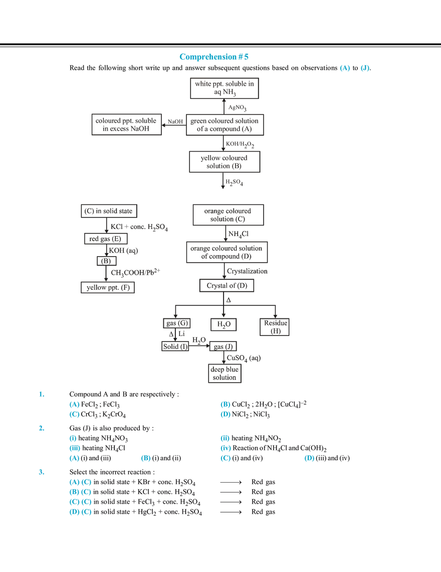 Salt Analysis and Qualitative Analysis  Exercise # 3 - Page 6