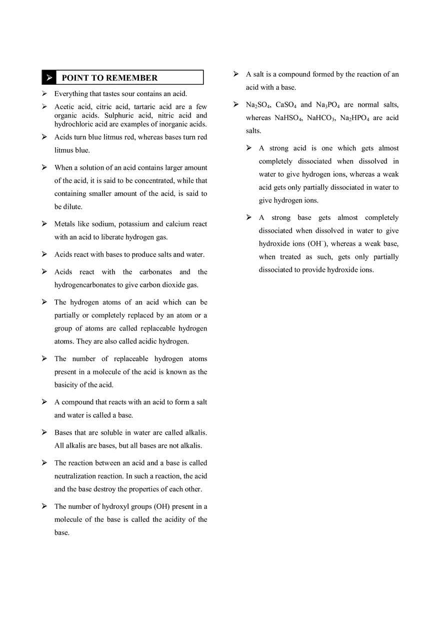 Acids, Bases and Salts  Notes - Page 7