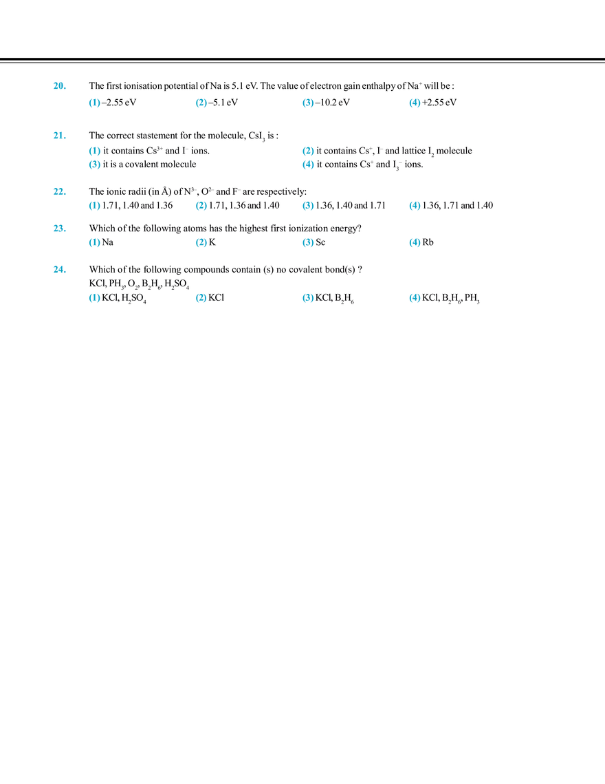 Periodic Table and Its Properties Exercise # 5 - Page 3