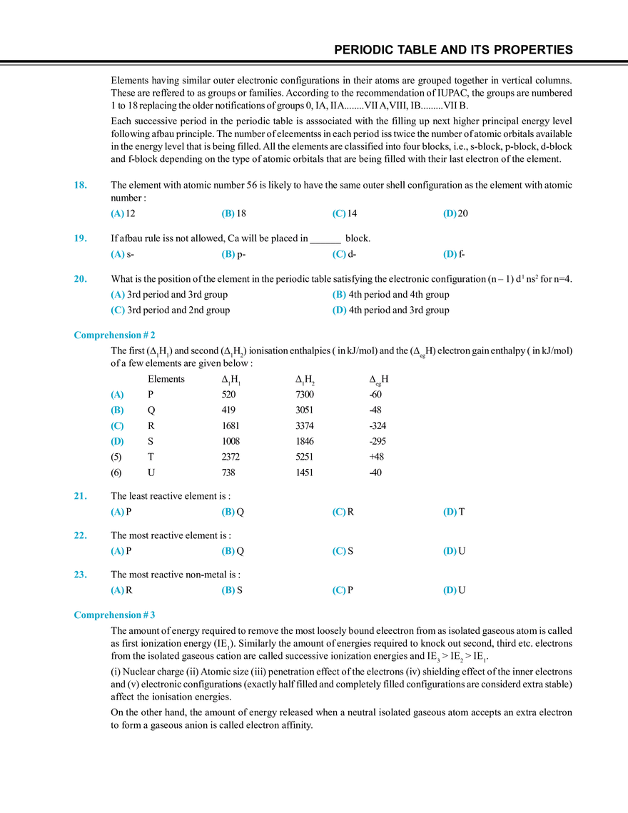 Periodic Table and Its Properties Mock Test - Page 4