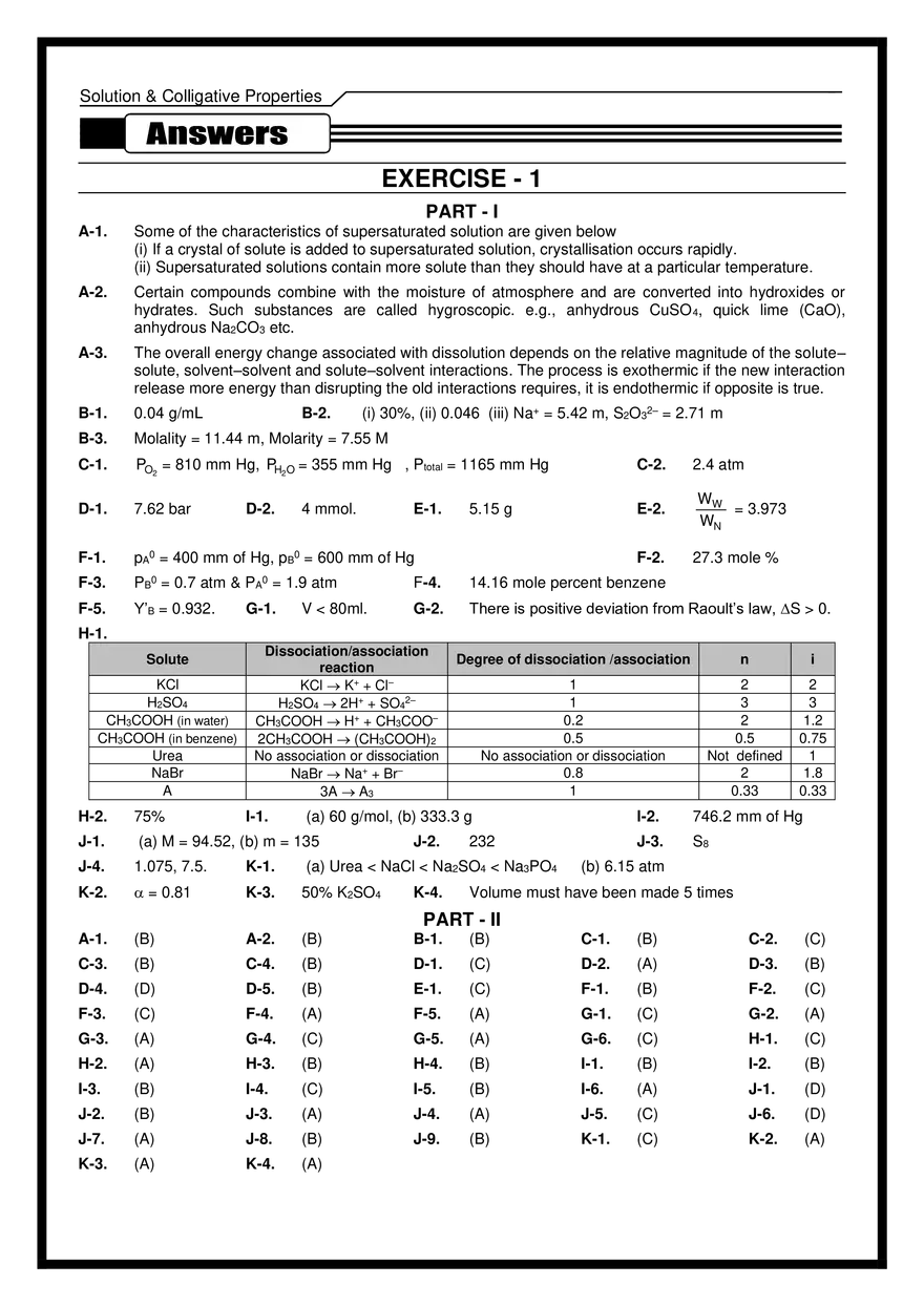 Solution & Colligative Properties Exercises - Page 16