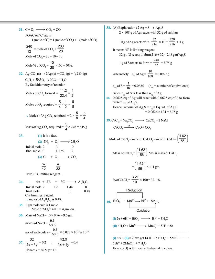 Mole Concept Hints & Solutions - Page 16