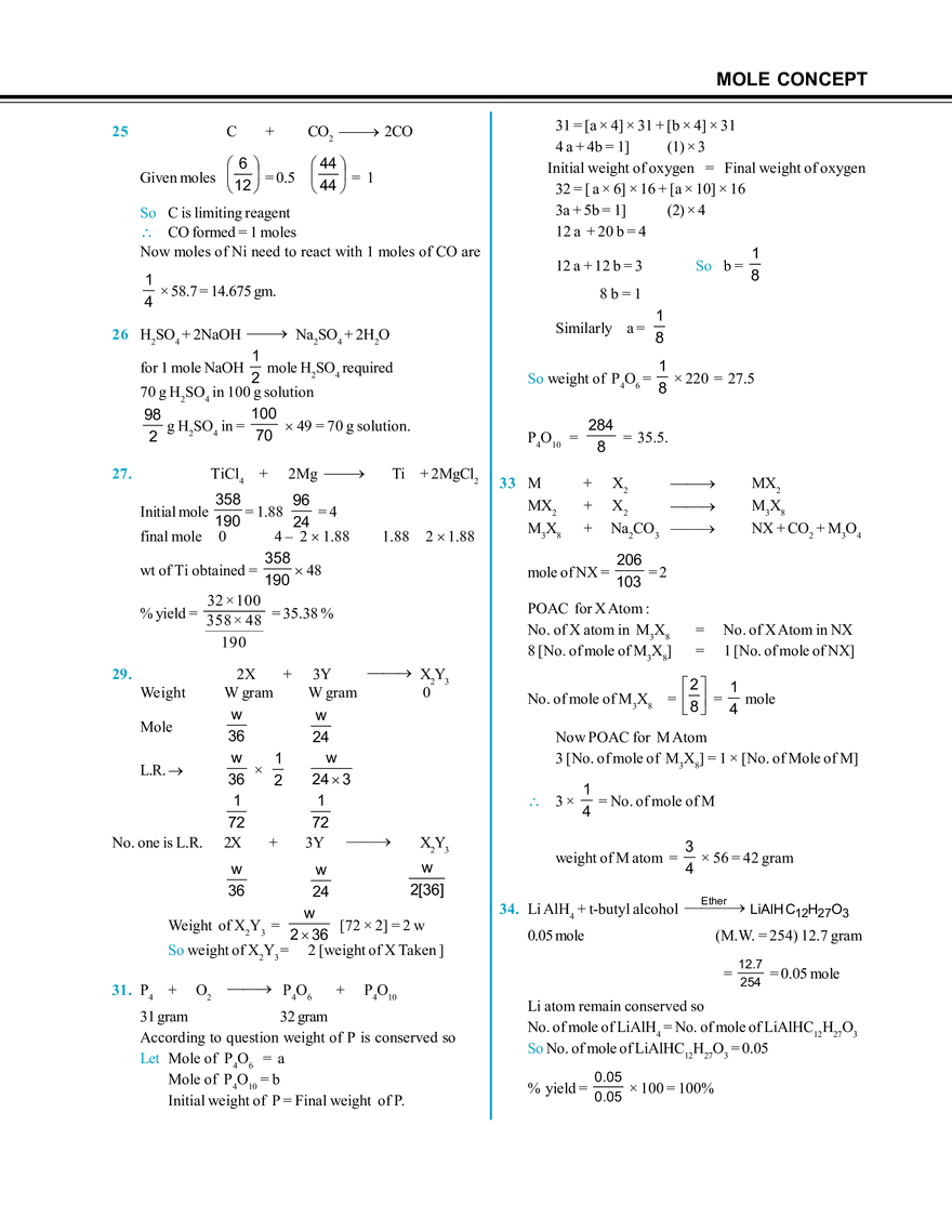 Mole Concept Hints & Solutions - Page 2