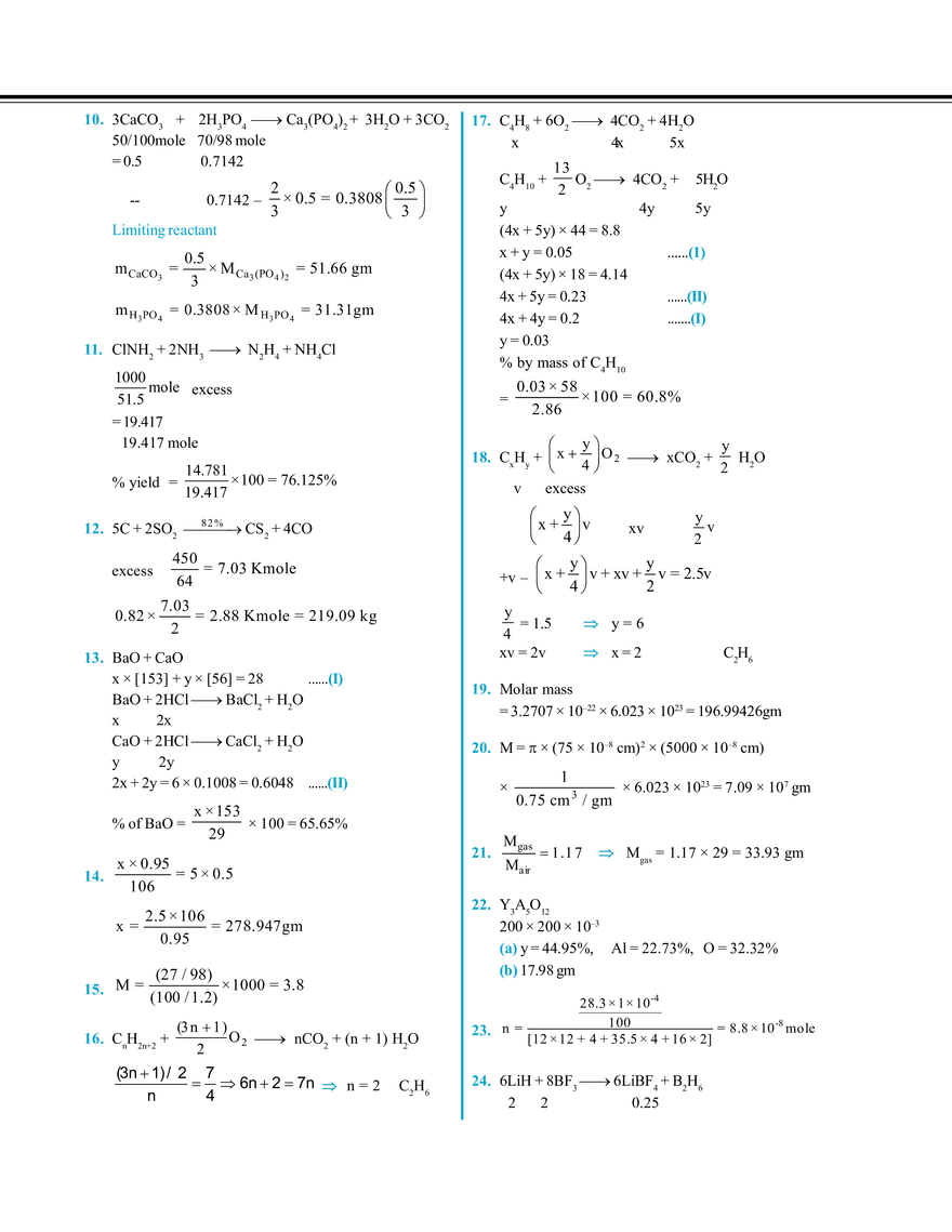 Mole Concept Hints & Solutions - Page 3