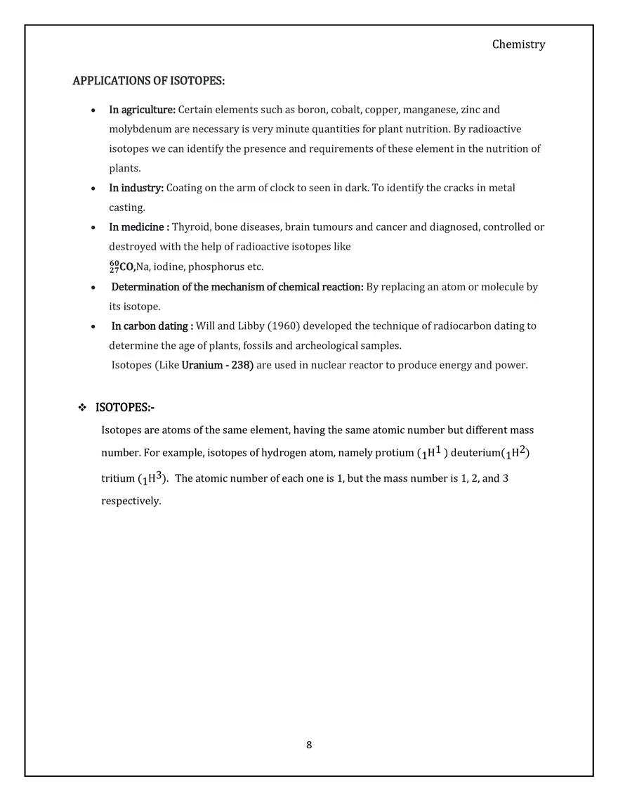 Structure of the Atom. Isotopes, Isobars and Isotones - Page 8