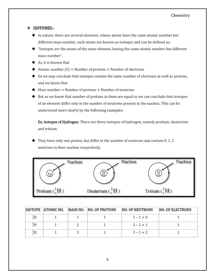 Structure of the Atom. Isotopes, Isobars and Isotones - Page 5