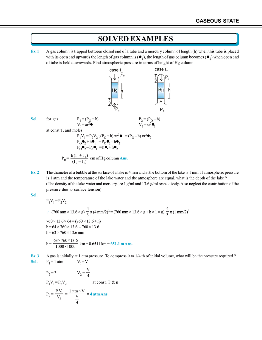 Gaseous State Solved Examples - Page 1