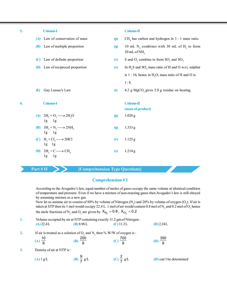 Mole Concept Exercise # 3 - Page 2