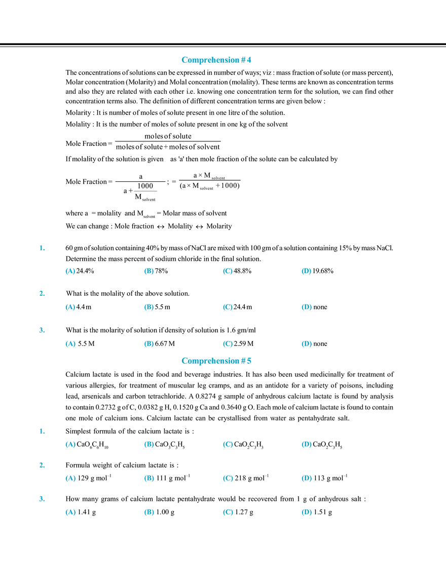 Mole Concept Exercise # 3 - Page 4