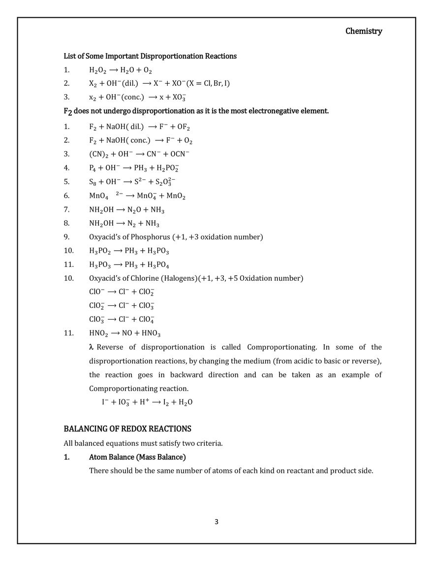 Some Basic Concepts of Chemistry Redox Reaction - Page 3