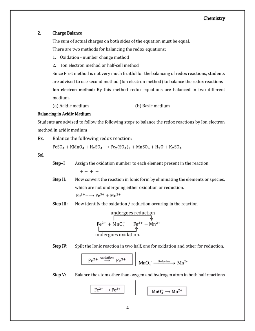 Some Basic Concepts of Chemistry Redox Reaction - Page 4