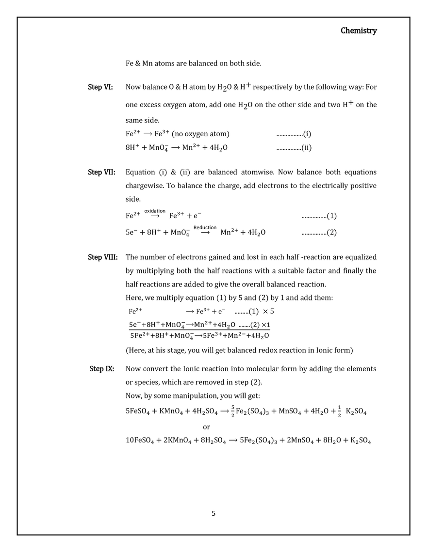 Some Basic Concepts of Chemistry Redox Reaction - Page 5